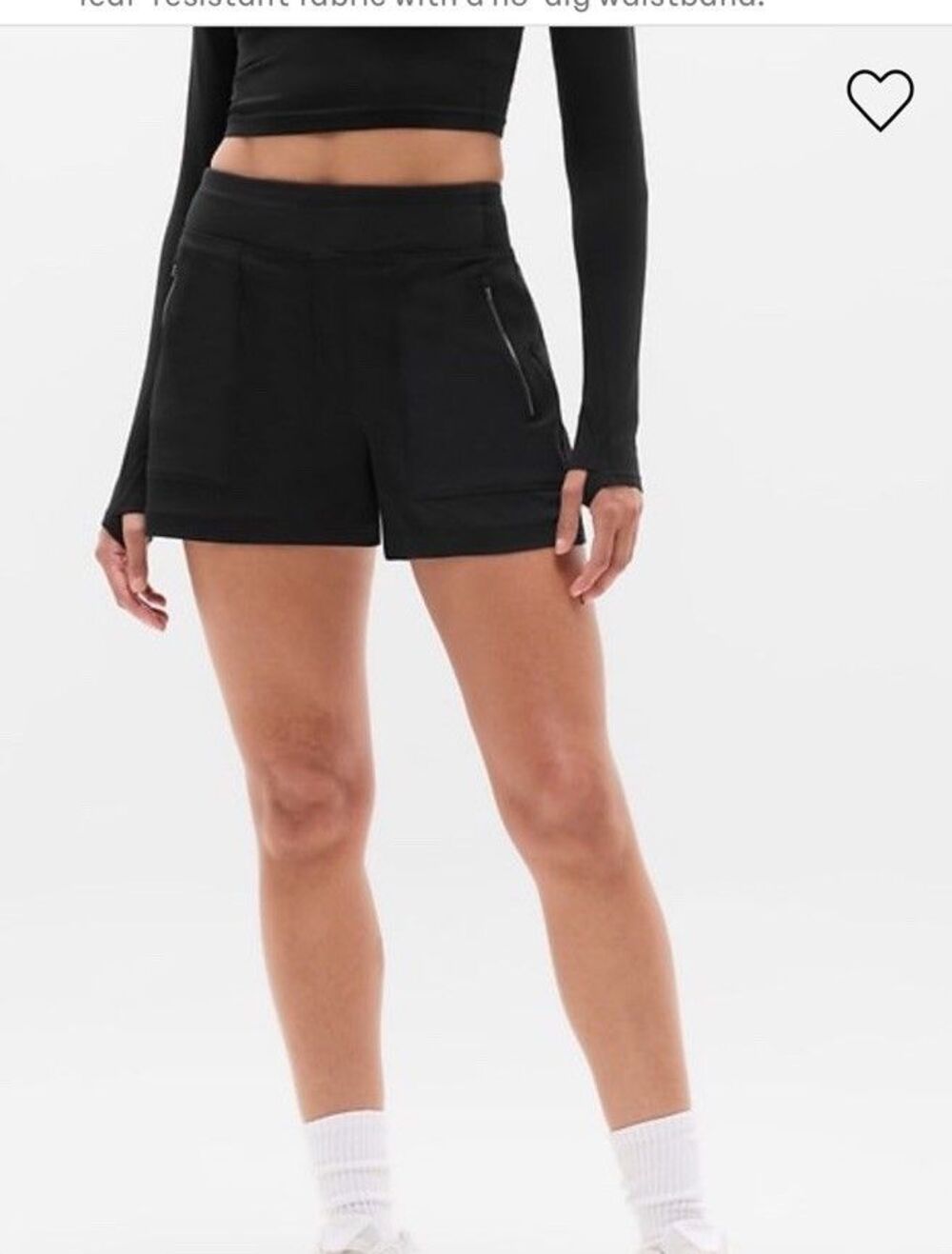 ATHLETA TREKKIE NORTH MID RISE BLACK PULL ON SHORTS ZIPPER POCKETS WOMENS SZ 6